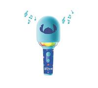 LEXIBOOK, Disney Stitch, Wireless microphone with speaker and lights, 4 voice modifiers, Multicoloured light effects, Rechargeable battery, MIC280D