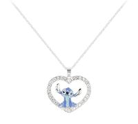 Disney Stitch Stone Set Heart 18" Necklace