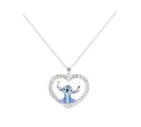Disney Pendant Necklace Stitch Stone Set Heart