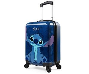 Disney Stitch Suitcase Hard Shell 49 x 33 x 22 30L Capacity 4 Spinner Wheels Extendable Handle Holiday Travel Essentials (Navy, S (L49cm x W33cm - 30L)