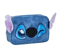 Disney Stitch - Toiletry Bag with Zipper - Stitch Cosmetic Bag with 3D Ears - Makeup and Travel Pouch for Kids and Disney Fans