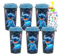 Disney Stitch Travel Cup Set Party Favors Bundle with 6 Tumblers with Lids Plus Stickers and More | Lilo and Stitch Travel Mugs for Girls, Teens, Adults