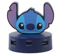 Disney Stitch USB Charging Hub 2 USB-A & 1 USB-C Head in Blue Disney Blue