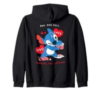 Disney Stitch Valentine's Day DMs Full, Sending You Letters Zip Hoodie
