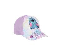 Disney Stitch Visor Cap for Girls, Tie-Dye Pink and Lilac, Beach Theme, purple, 6 5/8