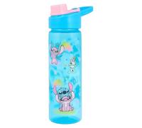 Disney Stitch Water Bottle with Flip Spout, Blue, 600ml, Featuring Lilo & Stitch Style with Carry Handle