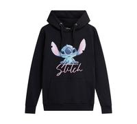 Disney Women's Stitch Watercolour Hoodie in Black | Size: Small Disney Black S
