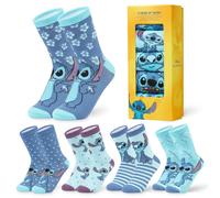 Disney Stitch Womens Calf Length Socks for Women Teenagers Soft Stretchy Sock...