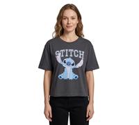 Disney Cropped Short Sleeved T-Shirt | Womens Charcoal | Official Merch