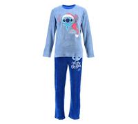 Disney Stitch Women's Pyjamas, Christmas Pajama Set, 2 Pieces Soft Fleece Long Sleeve Top and Trousers, Gift for Women, Girls and Teenagers (UK, Alpha, M, Regular, Regular, Blue)