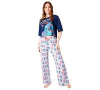 Disney Stitch Womens Pyjamas Set, Cosy Nightwear Long PJs Comfy Loungewear for Adults Teenagers, Stitch Gifts for Women (Navy Stitch, L)