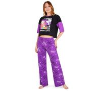 Disney Stitch Womens Pyjamas Set, Cosy Nightwear Long PJs Comfy Loungewear for Adults Teenagers, Stitch Gifts for Women (Purple/Black Jack, L)