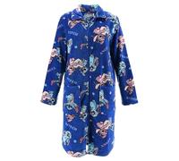 Disney Stitch Women's Robe, Soft Fleece House Robe, Velvet Zipper, Gift for Women and Teens, blue, L
