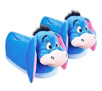 Disney Stitch, Womens Slippers 3D Fluffy Non Slip - Stitch Gifts (Blue Eeyore, 7/8 UK)