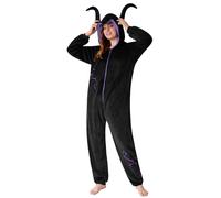 Disney Stitchs Pyjamas for Women - Fluffy Minnie Mouse Eeyore Maleficent Pyjamas Lounge Wear - Stitch Gifts (Black Maleficent, M)