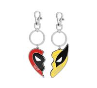 Disney Store Deadpool & Wolverine BFF Split Heart Charm Keychain