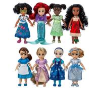 Disney Store Official Once Upon a Story Princess Toys Set with 8 Poseable Mini Dolls: Cinderella, Ariel, Belle, Tiana, Rapunzel, Elsa, Moana & Mirabel - Reusable Clear-Window Carry Case with Handle