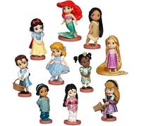 Disney Store Official Figurine Playset, 10 Figures, Princesses in Classic Gowns - Tiana, Belle, Princess Jasmine, Snow White, Cinderella, Aurora, Ariel, Rapunzel, Mulan & Pocahontas, For Ages 3+
