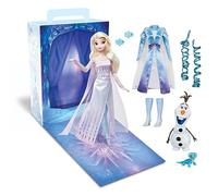 Disney Store Official Princess Story Doll (Elsa from Frozen) 11 Inches, Includes Coloring Book and Additional Dress, Princess Doll in Classic Outfit, Princess Toys for Girls