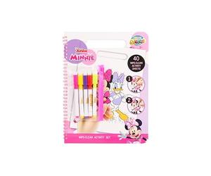Disney Store Minnie Mouse Wipe-Clean Activity Book | Reusable Colouring Book for Kids 3+ | 40 Pages with Wipe-Clean Designs | Includes 5 Water-Based Multicolour Markers & Spiral Binding