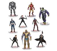 Disney Store Official Avengers: Endgame Deluxe Figurine 10pce Playset - Marvel - containing 10 plastic moulded figurines wearing Avengers Endgame movie inspired outfits - Suitable for Ages 3+