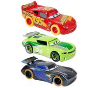 Disney Store Official Cars Light-Up Pullback Die Cast Set - Featuring Lightning McQueen Jackson Storm Chase Racelott - Neon Lights Set with Lig