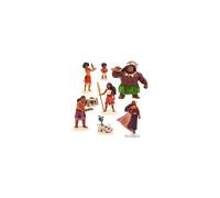 Disney Store Official Deluxe Figurine Play Set - Moana 2-7 Fully Sculpted Disney Characters: Moana Simea Maui Pua with HEI HEI Matangi Loto and