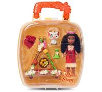 Disney Store Official Disney's Once Upon a Story Moana Mini Doll Playset, 8 Pc., Toy Figure Set with Accessories, Including Heart of Te Fiti Necklace, Small Pig Pua, Raft - Suitable for Ages 3+