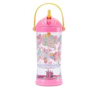 Disney Store Official Disney Princess Snow Globe Straw Tumbler - Glitter Base with Castle, Flip-Top Straw and Carry Strap, 19cm in height and holds 310ml