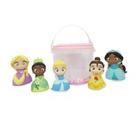 Disney Store Official Disney Princesses Bath Toy Set, 5 Pc, Includes Rapunzel, Belle, Cinderella, Jasmine and Tiana, Bucket with Straining Lid, Bath, Garden and Paddling Pool Toy, 6 months+
