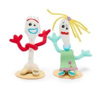 Disney Store Official Forky & Karen Beverly Magnetic Shoulder Plush Set - This Whimsical Duo Includes Magnetic Pad and Soft Fluffy Fabric - Forky & Knify Plush from Toy Story 5 - Mini 7"