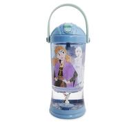 Disney Store Official Frozen 2 Snow Globe Water-Bottle, 310ml Kids Canteen with Flip-top Straw and Screw Top Lid, Suitable for Age 4+