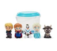 Disney Store Official Frozen Bath Toy Set, 5 Pc, Includes Elsa, Anna, Olaf, Kristoff and Sven, Bucket with Straining Lid, Bath or Paddling Pool Toys, 6 months+
