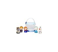 Disney Store Official Frozen Bath Toy Set, 5 Pc. Set, Includes Anna, Elsa, Olaf, Sven and Kristoff Frozen Toys with Storage Bucket, Suitable for 12