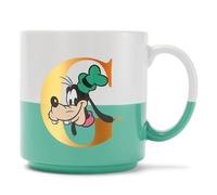 Disney Store Official Goofy Mug, 425ml, White and Green Design, Suitable for Microwave and Dishwasher Use