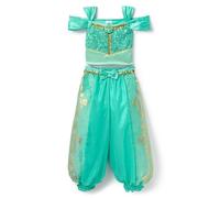 Disney Store Official Jasmine Costume for Kids, Aladdin, Turquoise Trousers and Top Set for Parties, Roleplay & Halloween, 4 Years Old