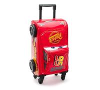 Disney Store Official Lightning McQueen Cars Suitcase, H57 x W30 x D23cm, Rolling Luggage with Extended Handle, Multi-Directional Wheels