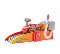 Disney Store Official Lightning McQueen Mechanic Shop Playset, Cars | Lightning McQueen playset with launcher, working vehicle lift, changeable tyres and interchangeable eye expressions
