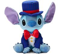 Disney Store Official Stitch, Lilo & Stitch Soft Toy, 35cm / 14", Featuring UK Themed Outfit and Union Jack Patterned Mickey Mouse Pin, Suitable from Birth, 0+