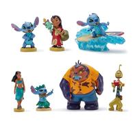 Disney Store Official Lilo & Stitch Toy Figure Set, 7 Toys including Stitch, Lilo, Nani, Jumba Jookiba & Pleakley, Suitable for Age 3+
