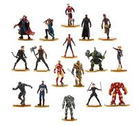 Disney Store Official Marvel Mega Figurine Playset, 18 Pc., Fully Sculpted Character Toy Figures, Includes Captain America, Iron Man, Hawkeye, Hulk, Valkyrie, Doctor Strange - Suitable for Ages 3+