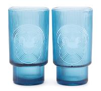 Disney Store Official Mickey Mouse Icon Navy Glasses - Set of 2 Textured Tumblers, Home Haven Collection, H14cm
