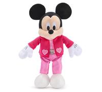 Disney Store Official Mickey Mouse Sweetheart 2026 Medium Soft Toy, Plush Figure in Pink Leisure Suit with Embroidered Hearts & Satin Trousers, 37cm