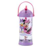 Disney Store Official Minnie Mouse and Daisy Duck Snow Globe Straw Tumbler - Glitter Base, Flip-Top Straw and Carry Strap, 19cm in height and holds 310ml