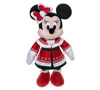Disney Store Official Minnie Mouse Festive Medium Soft Toy, Plush Cuddly Character in Jacket and Fluffy Pom Pom, with Embroidered Details and Soft Finish - Suitable for Ages 0+, Multicoloured
