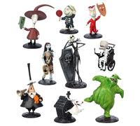Disney Store Official Nightmare Age 3+ Before Christmas Figurine Playset, 9 Moulded Toy Figures, Includes Jack Skellington, Sally, Oogie Boogie, Zero, Lock, Shock, Barrel, Mayor, Dr Finklestein