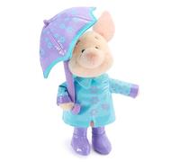 Disney Store Official Piglet Plush, Winnie the Pooh Collection, Soft Toy, 25.4 cm, Rainwear Theme with Jacket, Umbrella and Boots, Collectible Figure