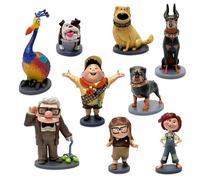 Disney Store Official Pixar's Up Figurine Playset Age 3+, 9 Moulded Toy Figures, Includes Carl Fredricksen, Young Carl, Young Ellie, Russell, Kevin, Dug, Alpha, Beta, and Gamma