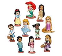 Disney Store Official Figurine Playset, 10 Figures, Princesses in Classic Gowns - Tiana, Belle, Princess Jasmine, Snow White, Cinderella, Aurora, Ariel, Rapunzel, Mulan & Pocahontas, For Ages 3+