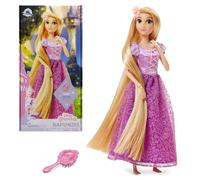 Disney Store Official Princess Rapunzel Classic Doll for Kids, Tangled, 11 Inches, Includes Brush with Molded Details, Fully Posable Toy in Glitterin